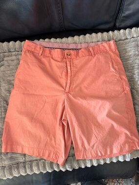 Peter Millar Coral Flat-Front Men's Shorts